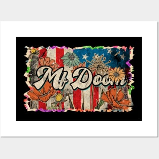 Lovely Retro Mf Doom Pattern 80s 90s Birthday Flowers Style Posters and Art